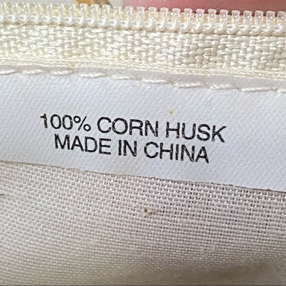 Large Corn Husk Structured Tote Shoulder Bag - Picture 12 of 14